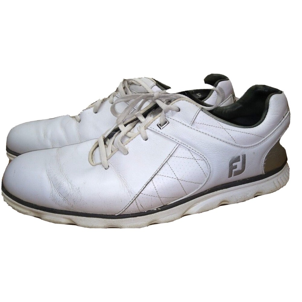 FootJoy Pro SL Golf Shoes Men's Size12 M Spikeless #53579 White Leather
